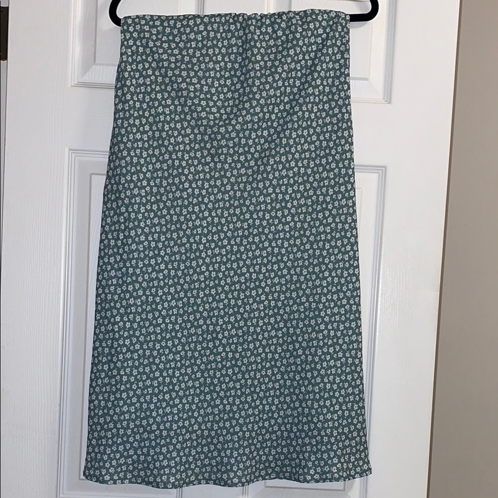 Floral Green Maxi Skirt